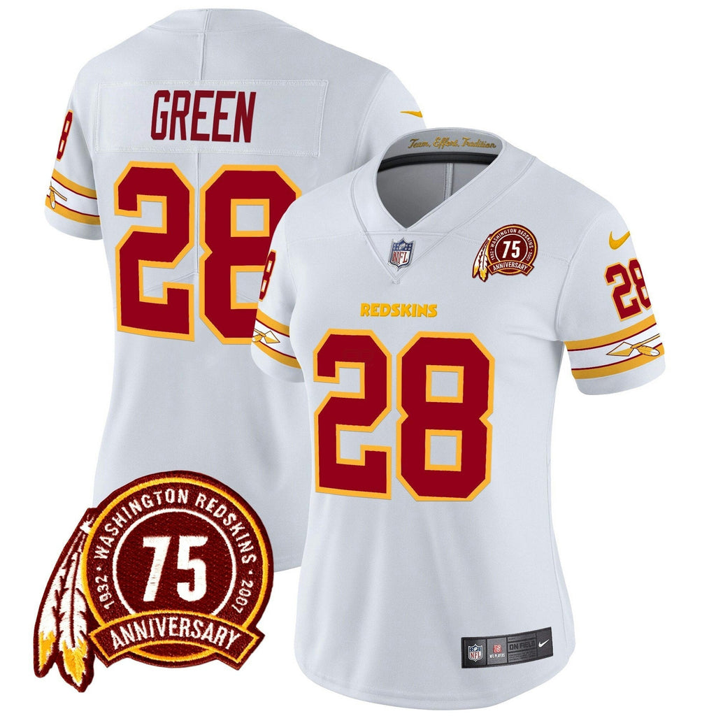 NFL Washington Commanders Women’s Washington Redskins 75th Patch Vapor Limited Jersey