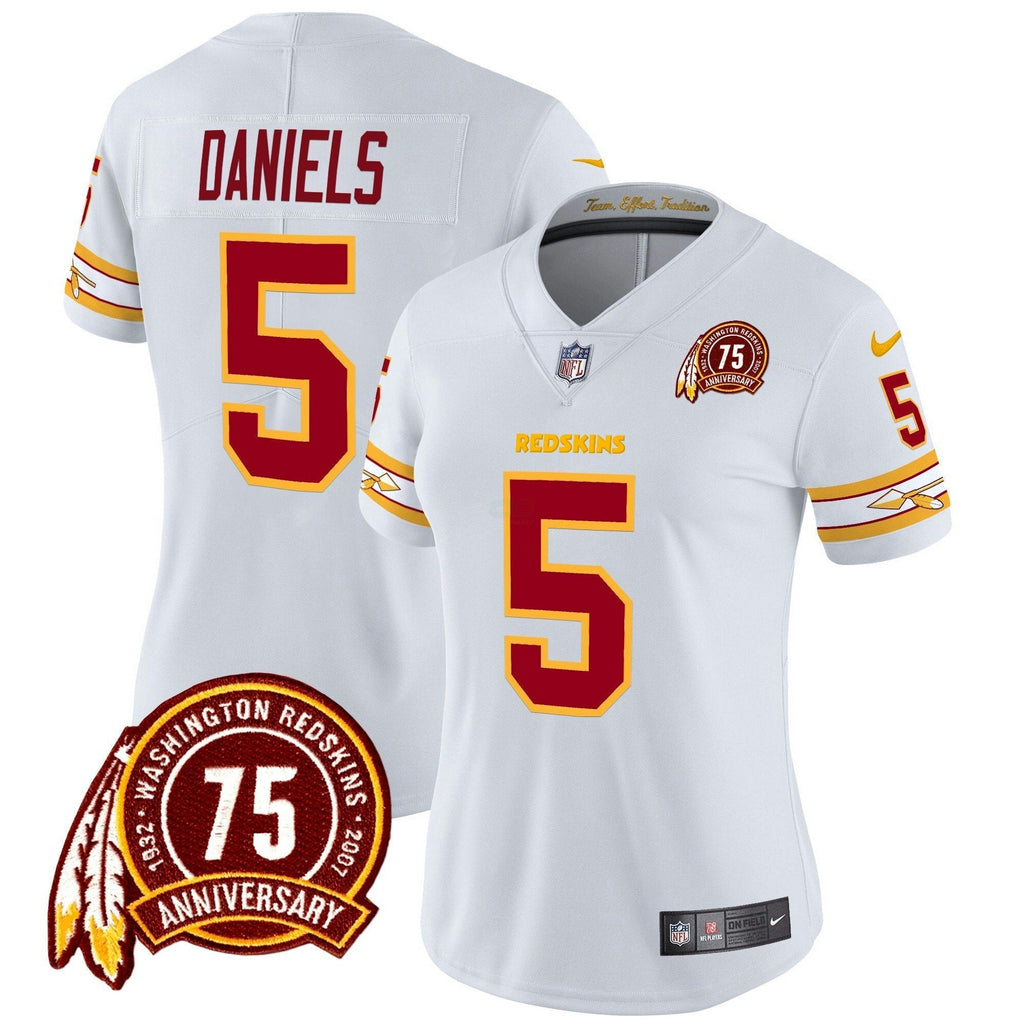 NFL Washington Commanders Women’s Washington Redskins 75th Patch Vapor Limited Jersey