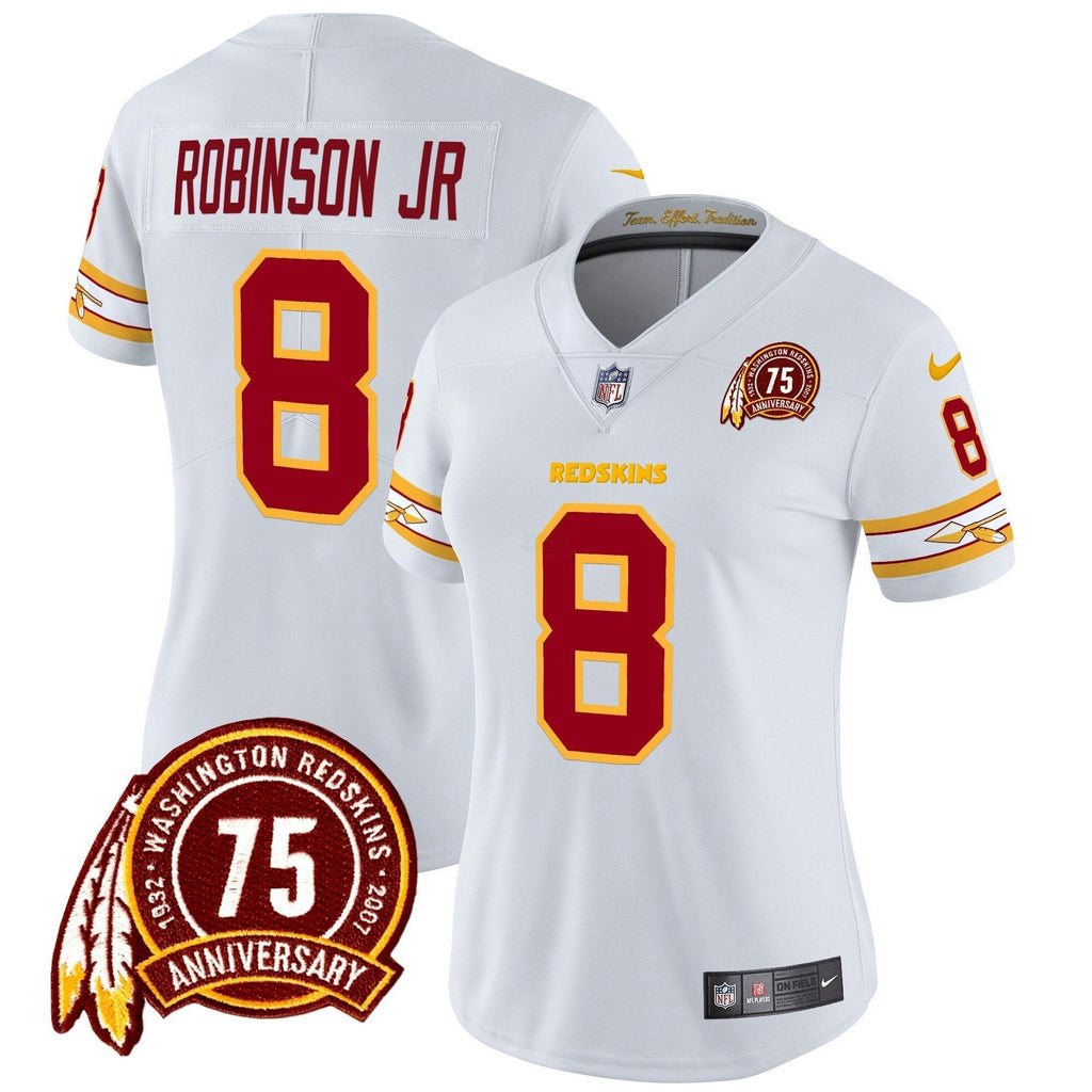 NFL Washington Commanders Women’s Washington Redskins 75th Patch Vapor Limited Jersey