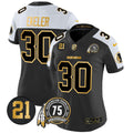 NFL Washington Commanders Women’s Washington Redskins 75th & Sean Taylor Patch Gold Vapor Limited Jersey