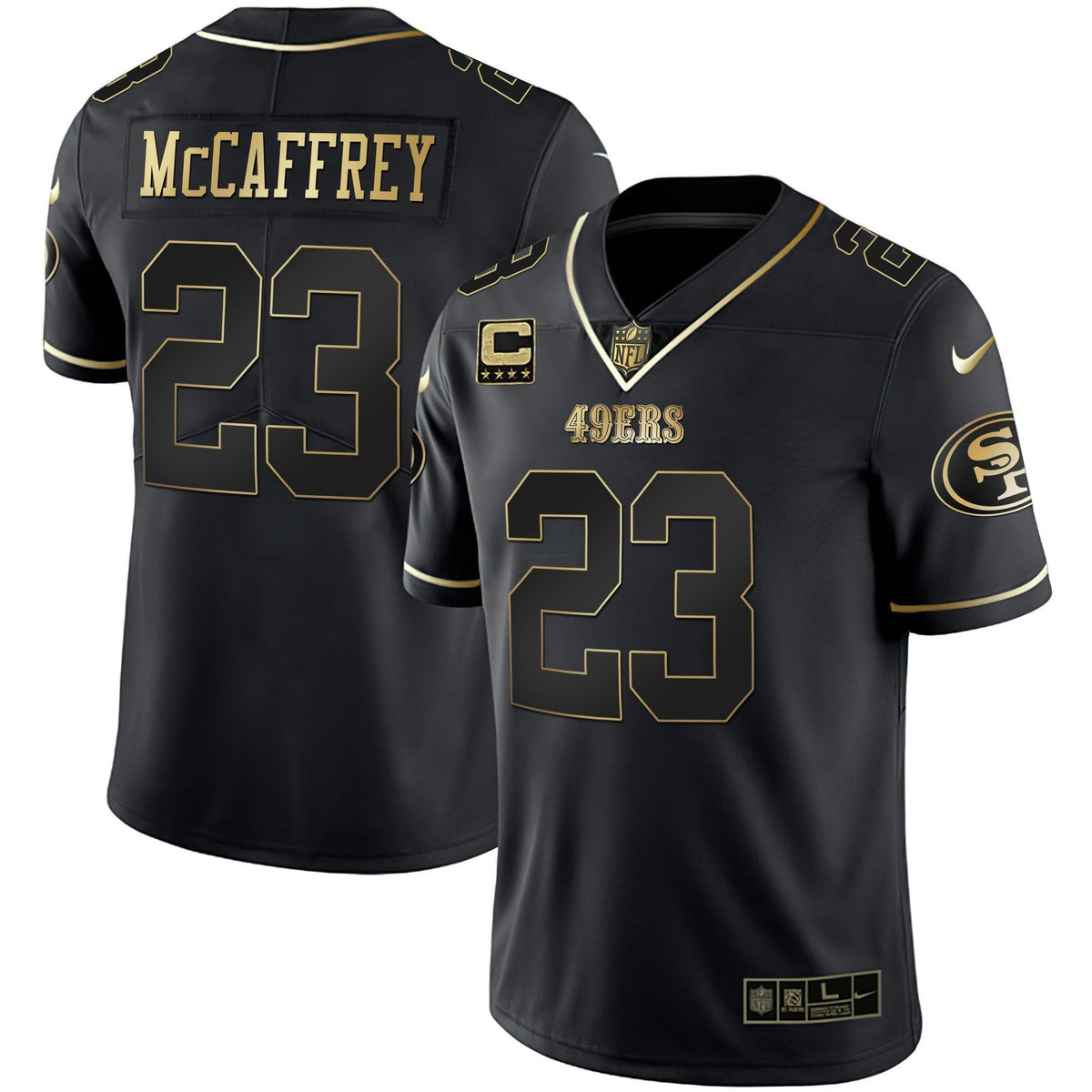 Jersey NFL Youth’s Christian McCaffrey Gold & Split