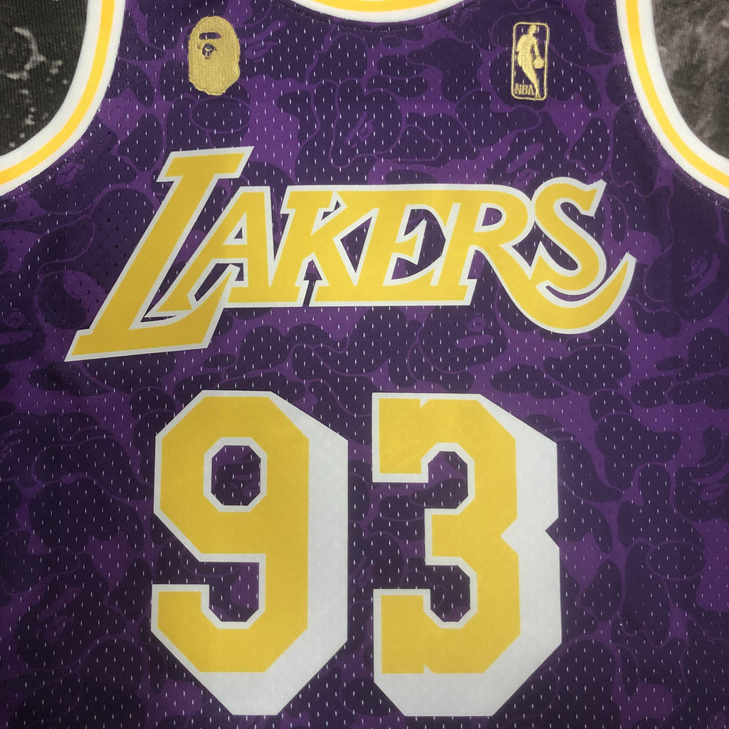 Jersey Swingman BAPE X Los Angeles Lakers Mitchell & Ness Hardwood Classics 1993