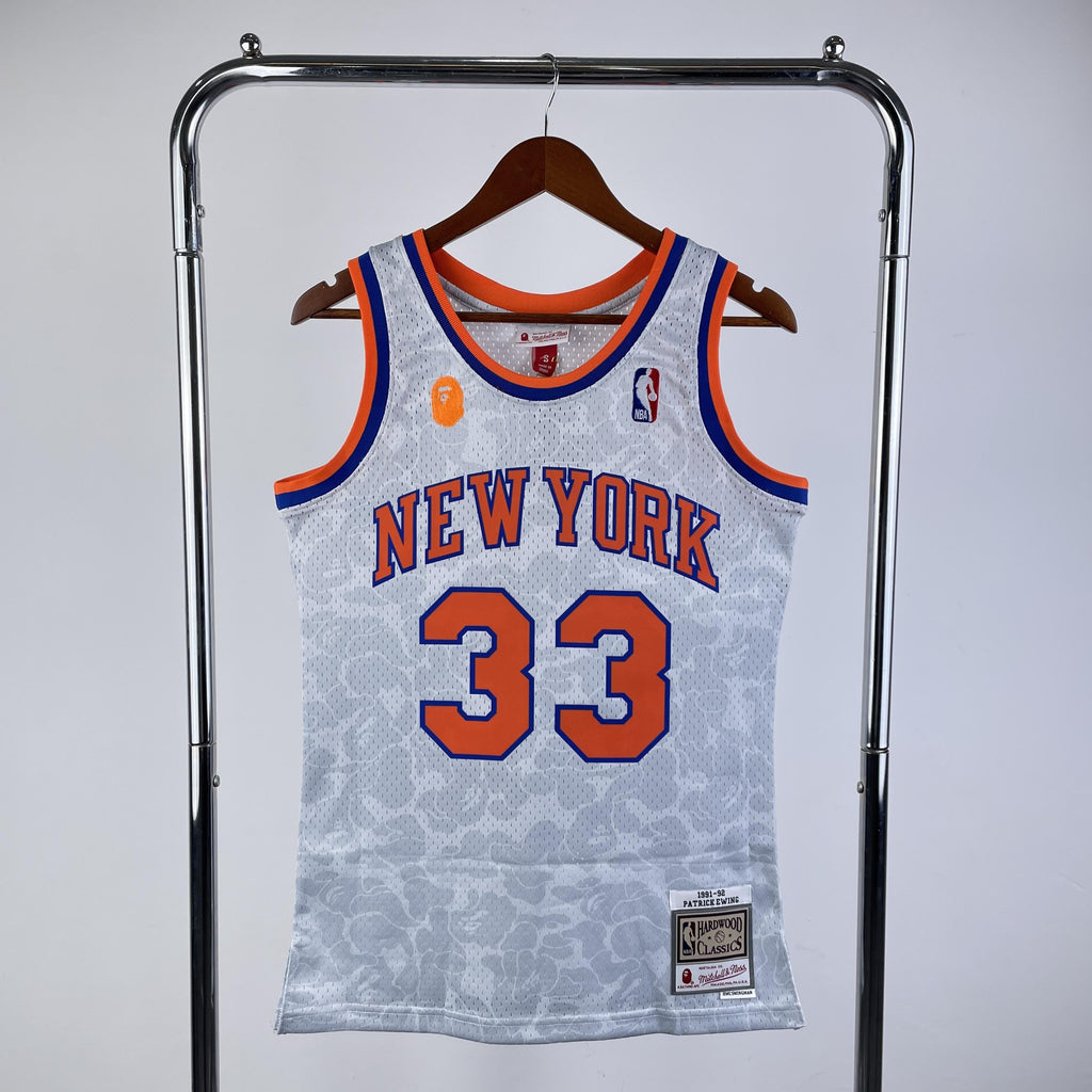 Jersey Swingman BAPE X New York Knicks Mitchell & Ness Hardwood Classics 1991/92 White