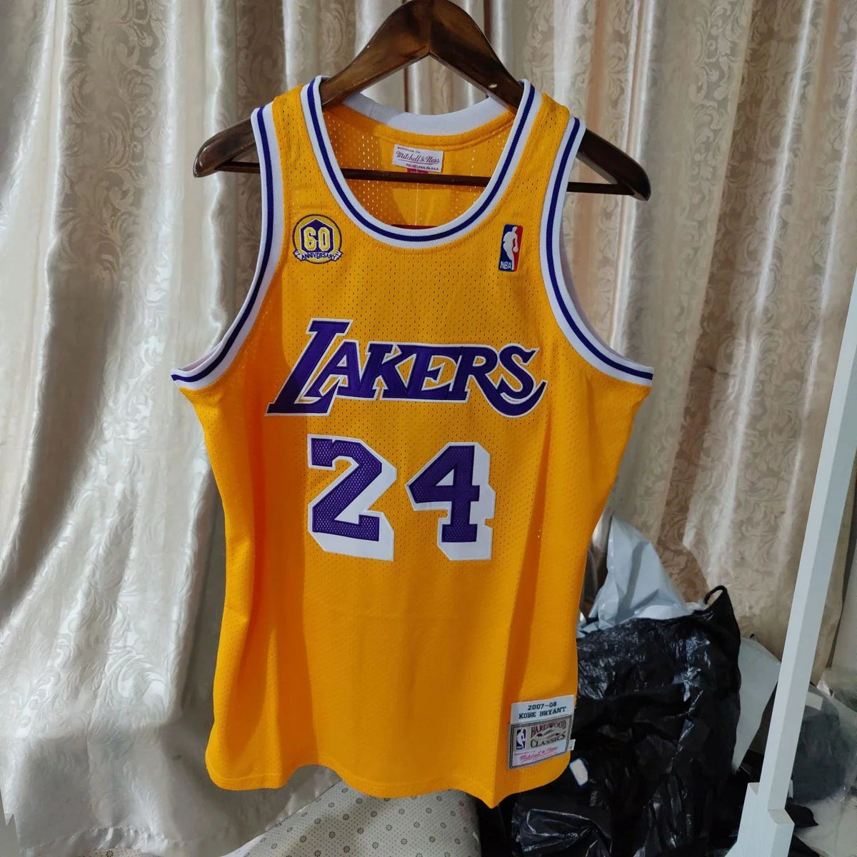 Jersey Authentic Los Angeles Lakers 60th Anniversary Mitchell & Ness Hardwood Classics 2007/08