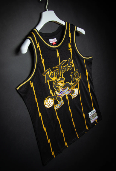 Jersey Authentic Toronto Raptors Balck Gold Vince Carter 1998/99
