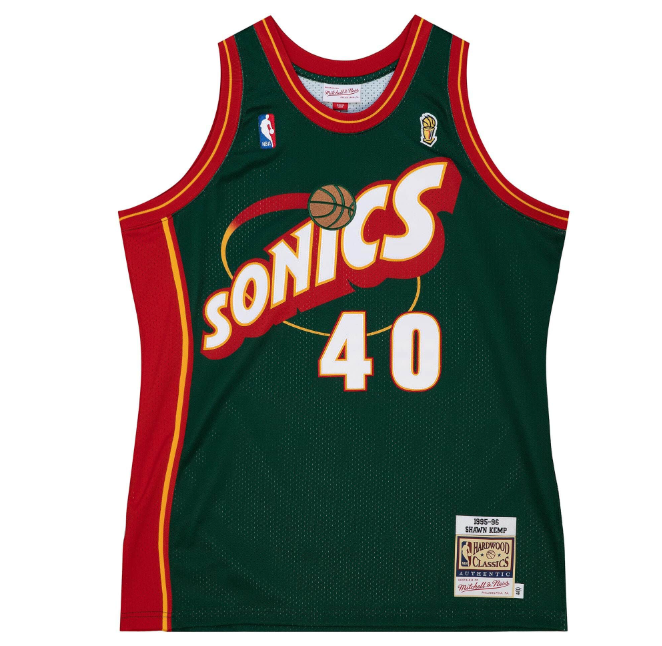Jersey Authentic Seattle Supersonics Shawn Kemp 1995/96